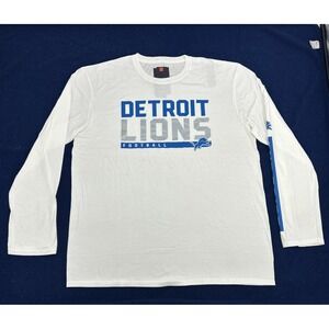 Detroit Lions Shirt Men's XL White Fanatics Long Sleeve Crew Neck NFL NEW‎